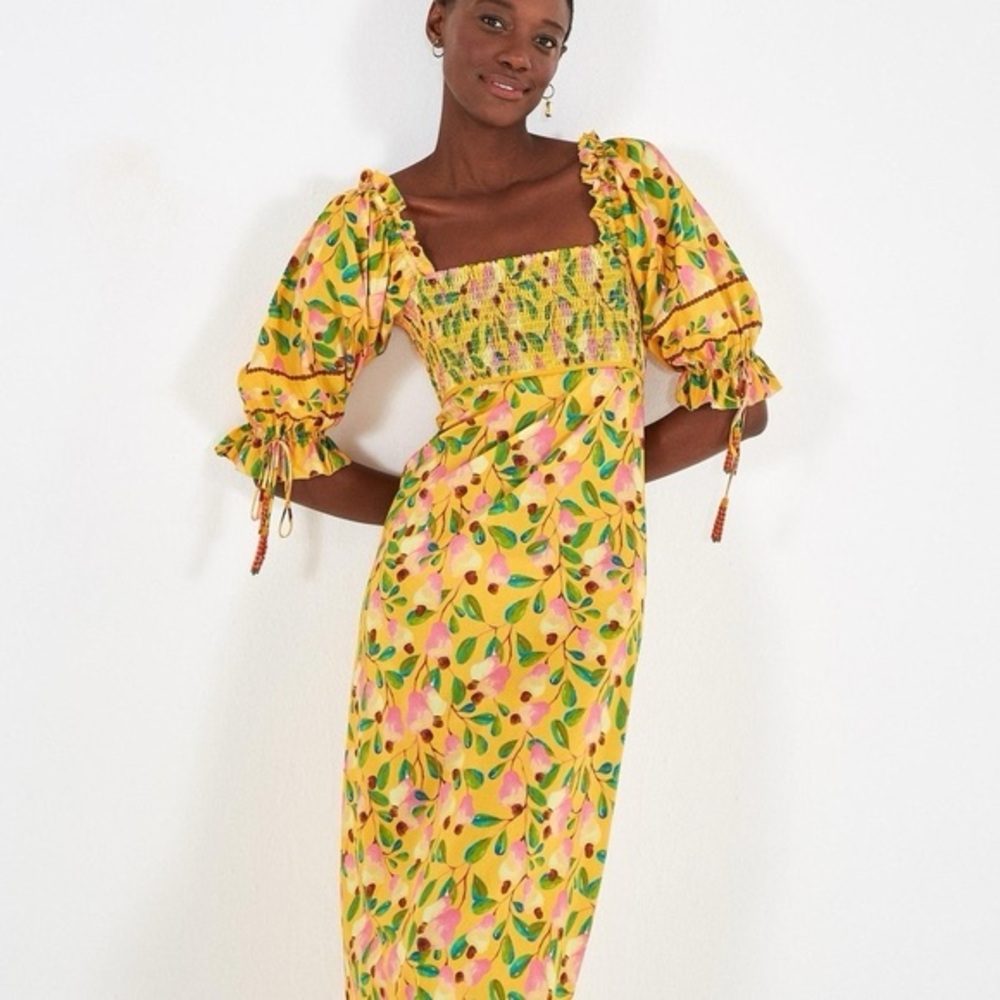 FARM Rio Mini Cashew Maxi Dress Medium NWOT